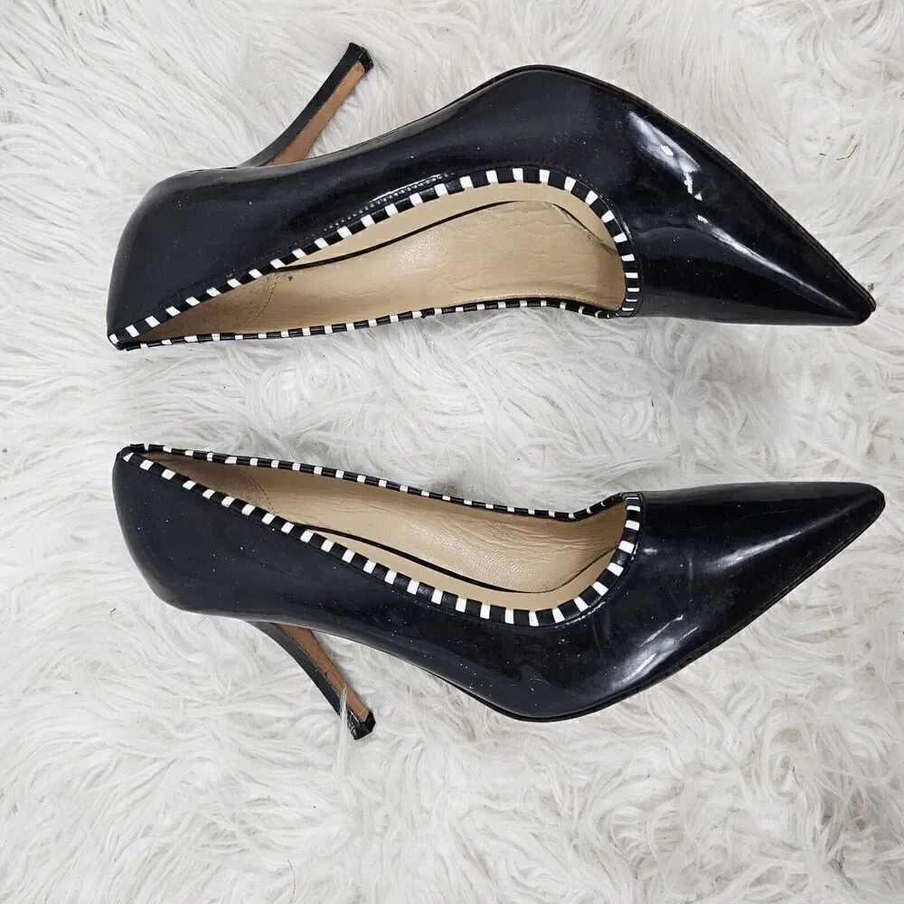 Kate Spade New York Patent Leather Pointed Toe Pina Pumps Black Women's Size 10B